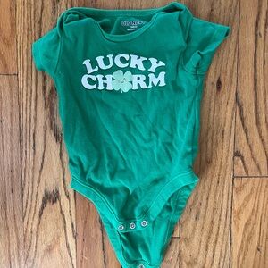 Old Navy Green Lucky Charm Onesie